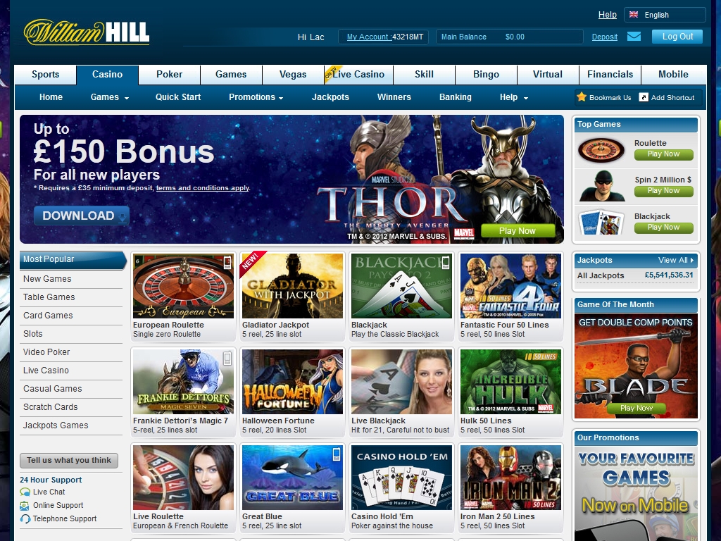 William hill download casino